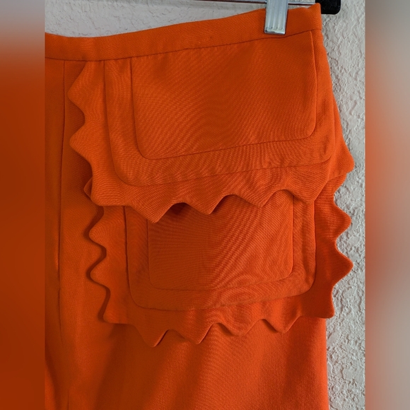 Victoria Beckham x Target Orange Mini Skirt Size M Back Zip - Picture 2 of 8